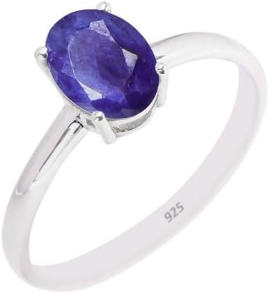 Natural Gemstone Ring, 925 Sterling Silver Ring Handmade Statement Ring For Women and Girls, Minimalist Gemstone Ring Engagement, Unique Christmas Jewelry Gift For, Promise Ring Size US