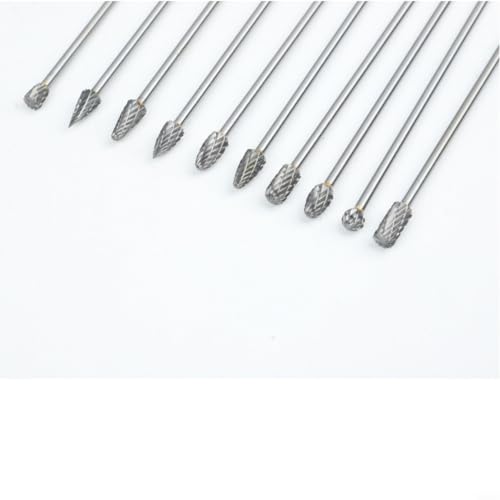 Set de 10 fresas rotativas de carburo sólido 3x6x100mm miniatura 7