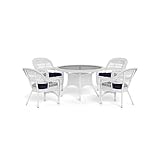 Tortuga Outdoor Portside 5 Piece Patio Dining Set, White