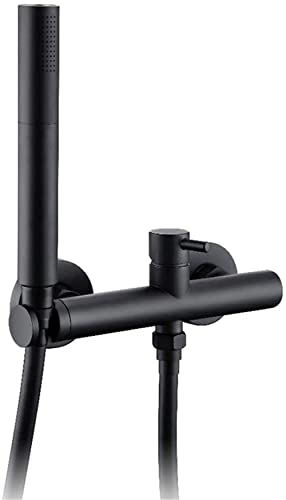 Systèmes de douche de bain avec robinet mural noir mat et douchette à main