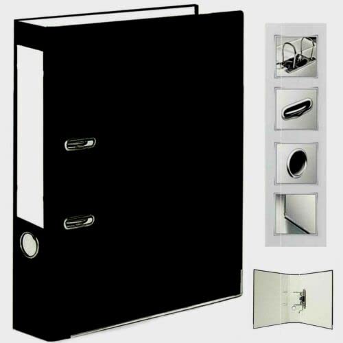 Very Strong Premium Quality Linen Lever Arch Files A4 Heavy Duty by Nobel (Black, 2 Files)