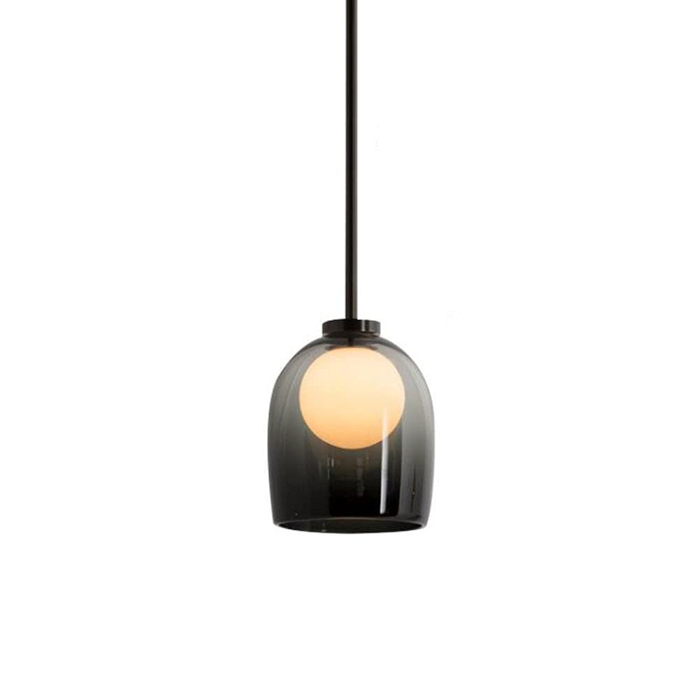 Lámpara Colgante Pequeña E27 con Cristal Gris para Iluminar Espacios Oscuros 6