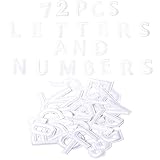 Harsgs 72 PCS Iron on Letters Numbers Patches, Embroidered Patches Letters A-Z Numbers 0-9 Applique for Clothes, Dress, Hat, Jeans, DIY Accessories, White