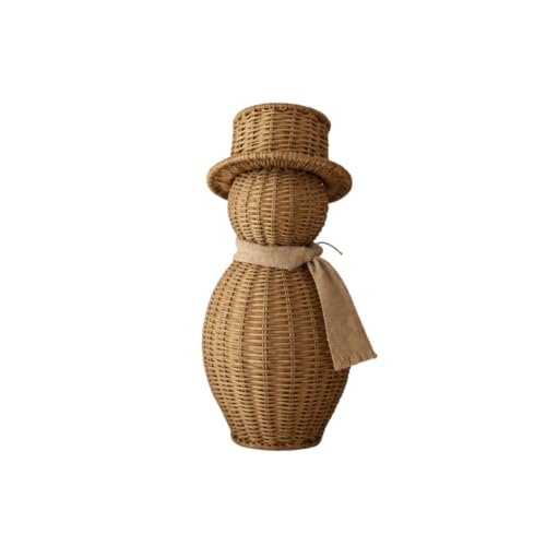 Christmas Handwoven Rattan Snowman Decor, With Removable Hat & Scarf - image 3