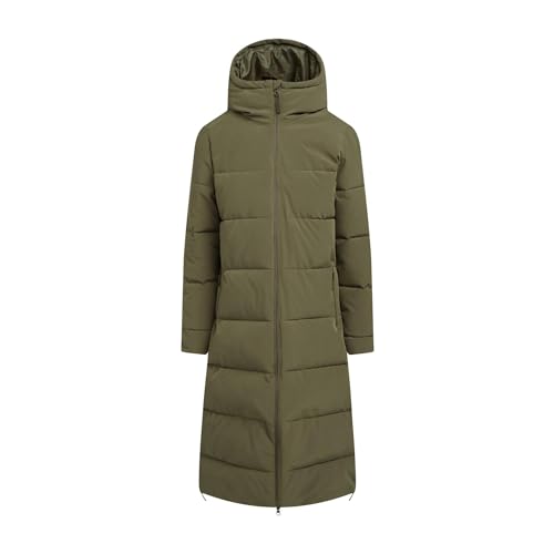 NORTH RIDGE Women’s Roaming Jacket with Generous Cosy Hood & Zipped Hem Vents, Warm, Insulated & Water-repellent Longline Winter Coat (UK, Numeric, 14, Regular, Regular, Green)