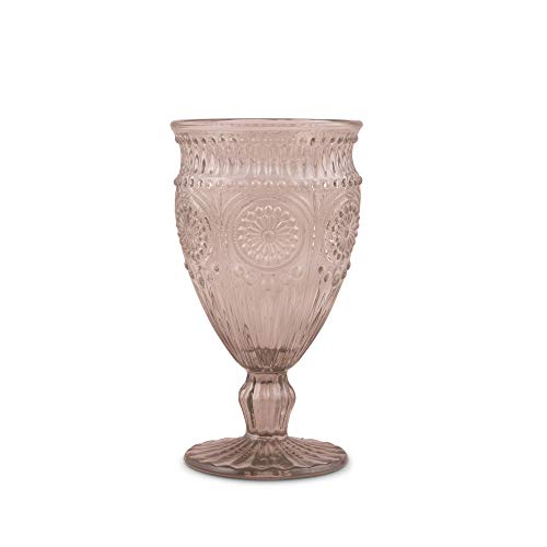 Weddingstar Vintage Inspired Pressed Glass Goblet, Smokey Grey