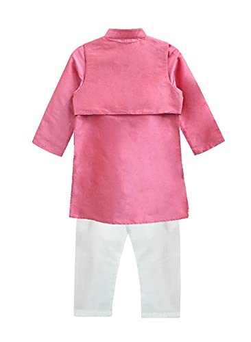 Image of A.T.U.N. All Things Uber Nice) Polyester All Things Uber Nice Boy's Regular Kurta Pyjama Jacket Set