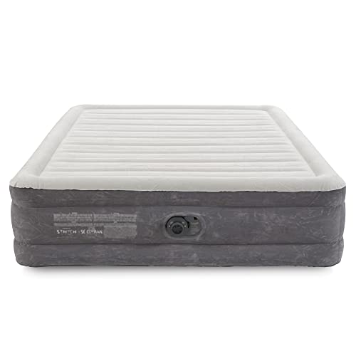Intex 18 Inch Inflatable Fiber-Tech Elevated Premium Plush Comfort Airbed Mattress With Built-In Pump, And Dura-Beam Technology, King #TOP2