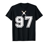 97 numero baseball stile vintage bianco maglietta