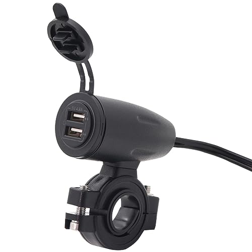 DOITOOL 4. USB Motorcycle Charger Dual Port Fast Charging for Mobile Devices Portable Motorbike USB Charging Supplies Protective Cover for Outdoor Use