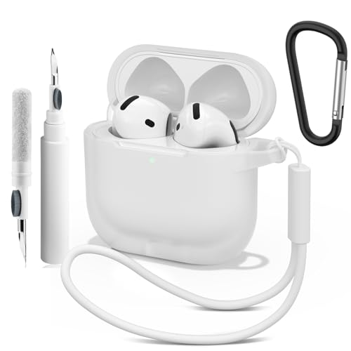 AirPods 4 / 4th Generation (2024) osłona etui, miękki TPU AirPods 4 Case Odporny na wstrząsy pokrowiec ochronny z zestawem czyszczącym do etui 4. generacji (Clear)