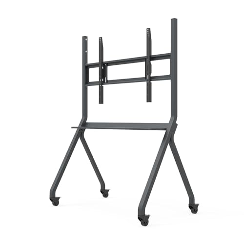 Image of Mobile Smart Board Portable Stand and Rolling Floor TV Cart for 65-86 Inch Interactive Whiteboards or TV, Lockable Wheels, Home Office School Classroom