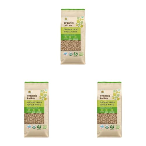 Image of Organic Tattva Urad Dal Whole White, 1kg (Pack of 3)