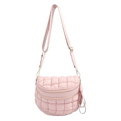 Generic Bolsos Bandolera para Mujer Monedero Media Luna de Gran Capacidad Monedero para Axilas de Color sólido con Correa para el Hombro Ajustable para Viajes Salidas Actividades de Ocio (Rosa)