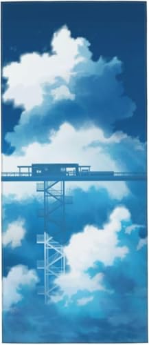 青空 雲 スカイラダー アニメ タオル フェイスタオル マイクロファイバー ホテル仕様 ふわふわ 柔らか肌ざわり ハンドタオル 吸水速乾 薄手 バス用品 プレゼント 12x27.5in