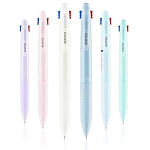 6 Pack 4-in-1 Multicolor Gel Pen Set, 0.5mm Fine Point Pastel Rollerball, Quick-Dry Waterproof Ink, Soft Grip, for Doctors, Nurses, School, Office, Journaling