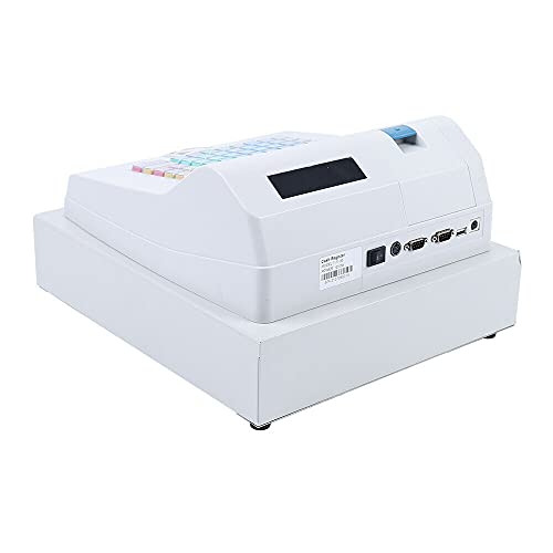 48 Keys Electronic Cash Register With Flat Keyboard And Thermal Printer,Multifunctional Cash Register Easy To Use,8 Digital Led Commercial Cash Register Durable (A) #TOP5