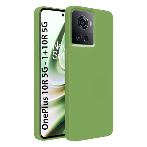 Image of LIRAMARK Liquid Silicone Soft Back Cover Case for OnePlus 10R 5G / 1+10R 5G (Mint Green)