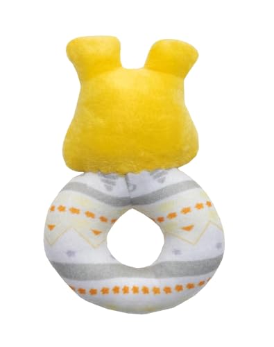Image of Crackles Cute Face Soft Rattle Toy with Round Handle Grip and Rattle Sound (Random Multi Color & Design)