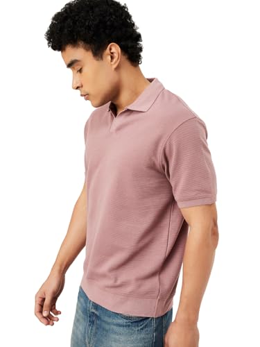 Image of Max Men's Half Sleeves Textured Johnny Collar T-Shirt