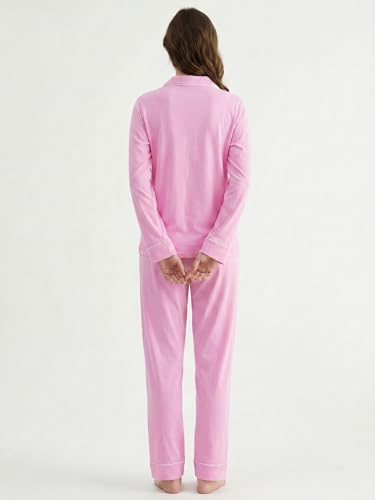 Image of Latuza Women's Petite Size Button Down Pajamas Set Long Sleeve