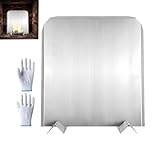 Whnbuij Combustion chamber back panel with feet, 40 x 46 cm, stainless steel, heat resistant, metal back plates for fireplace, home, living room, hotel, office
