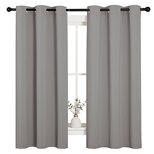 Image of NICETOWN Blackout Curtains 63 inches Long, Thermal Insulated Solid Grommet Top Blackout Curtains /Drapes for Office (Sand Color, 1 Pair, 42 x 63 inches)