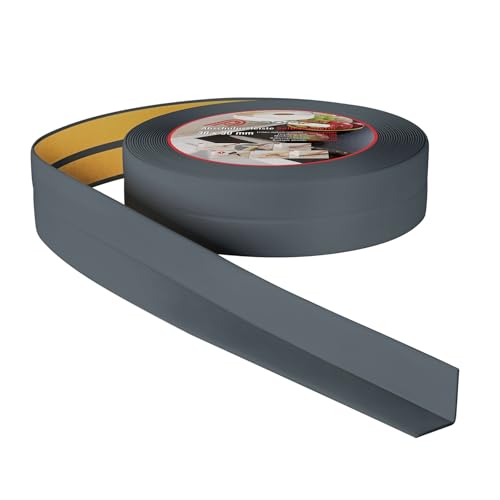ProfiPVC Weichsockelleiste 30x30mm 10 Meter für Küche und Badezimmer, selbstklebende Abschlussleiste aus PVC, flexible Knickleiste - Fugendichtungsband, anthrazit