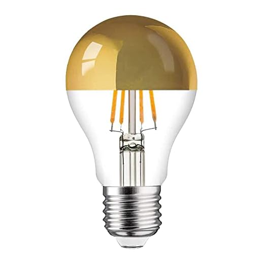 NCC-Licht LED Filament Leuchtmittel Birnenform 4W = 40W E27 Kopfspiegel Gold extra warmweiß 2200K