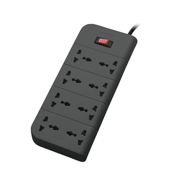 Extension Board 8 Socket with Surge Protector Universal Socket with 6.5Ft (2-Meter) Heavy Duty Cable Overload Protection, Comes with 5 Years Manufacturer Warranty, Grey Color, 220 Volts-image-47
