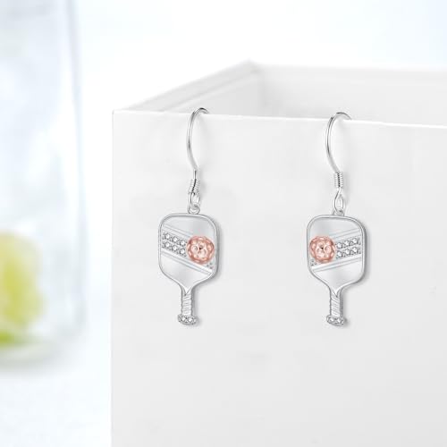 Pickleball Earrings 925 Sterling Silver Pickleball Jewelry Pickleball Paddle and Ball Earrings Jewelry Gifts for Women Pickleball Lovers2