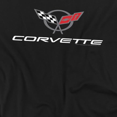 Image of Popfunk Chevy Corvette Chevrolet Vintage GM Car Logo T Shirt (Corvette Logo - Black)
