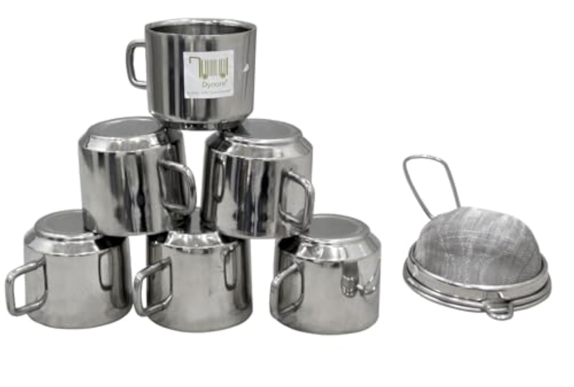 6 Tea Cups with 1 Tea Strainer Set
