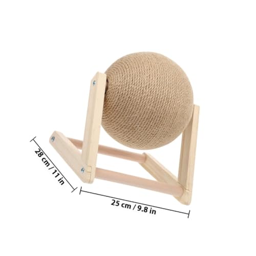 Abaodam 猫爪とぎボール おしゃれな木製スクラッチャー 軽量で持ち運び簡単 家用猫用品 子猫から成猫まで遊べる爪磨き兼用おもちゃ 家具保