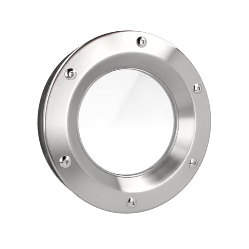 MLS Hublot B1000, Pour Portes, en Acier Inoxydable, Verre de Sécurité Feuilleté, Convient Aux Portes de 40 mm D'épaisseur, Vis de Fixation Visibles des Deux Côtés,...