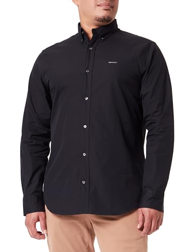GANT Mens Regular Fit Pinpoint Oxford Shirt M Black