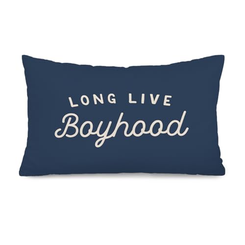 XYDEG Boys Room Decor 12x20 Pillow Cover, Kids Playroom Decor, Long Live Boyhood Decorative Lumbar Pillow Covers for Kids Toddler Boys Bedroom...