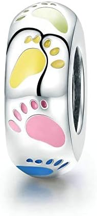 FeatherWish 925 Sterling Silver New Baby Boy Girl Family Love Spacer Bead Charm Compatible With Pandora Bracelet Or Necklace