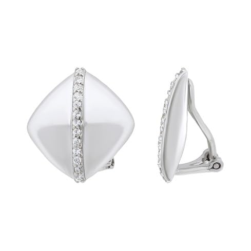 Boucles d'oreilles clips argent 925 carrées pour femme sans perçage