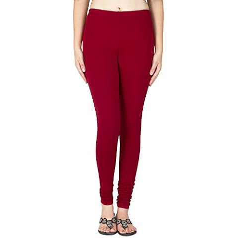 SARJANA HANDICRAFTS Women Cotton Churidar Leggings Authentic Casual Yoga Pants (Maroon1) Cover