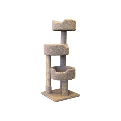 Maykoosh Contemporary Chic 52" Deluxe Cat Tree, Brown - Large Size, 20" L x 20" W x 46" H, Wood, Scratching and Entertainment for All Breed Sizes