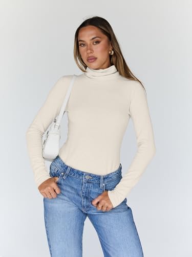 Trendy Queen Women's Turtleneck Long Sleeve Shirts Fall Fashion Basic Thermal Underwear Tops Winter Clothes 2025 - Image 2