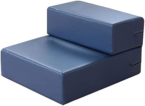 U/D Dog Stairs, Dogs and Cats Up and Down Sofa Steps, with Machine Washable Zippered Non-Slip Dog Stairs, Large Dog Going Ladder Customized, Multiple Colour,Gray Blue,60x50x32cm