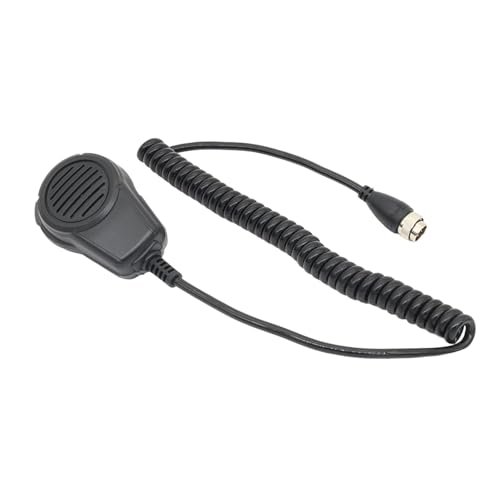 Micro à main HM180 avec câble spiralé robuste et fiche ronde 8 broches pour radio