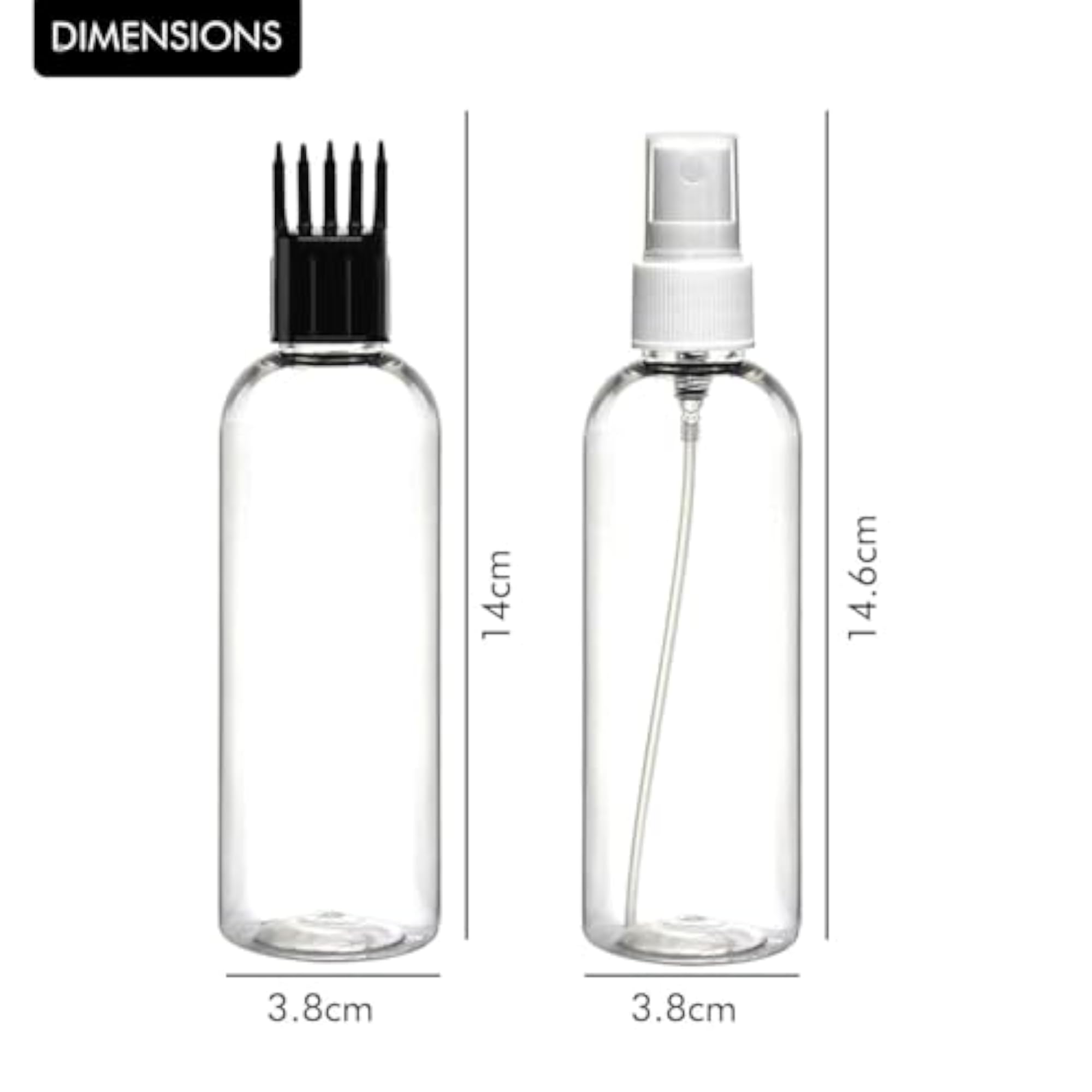100ml Clear Plastic Fine Mist Spray Bottle with Comb Applicator