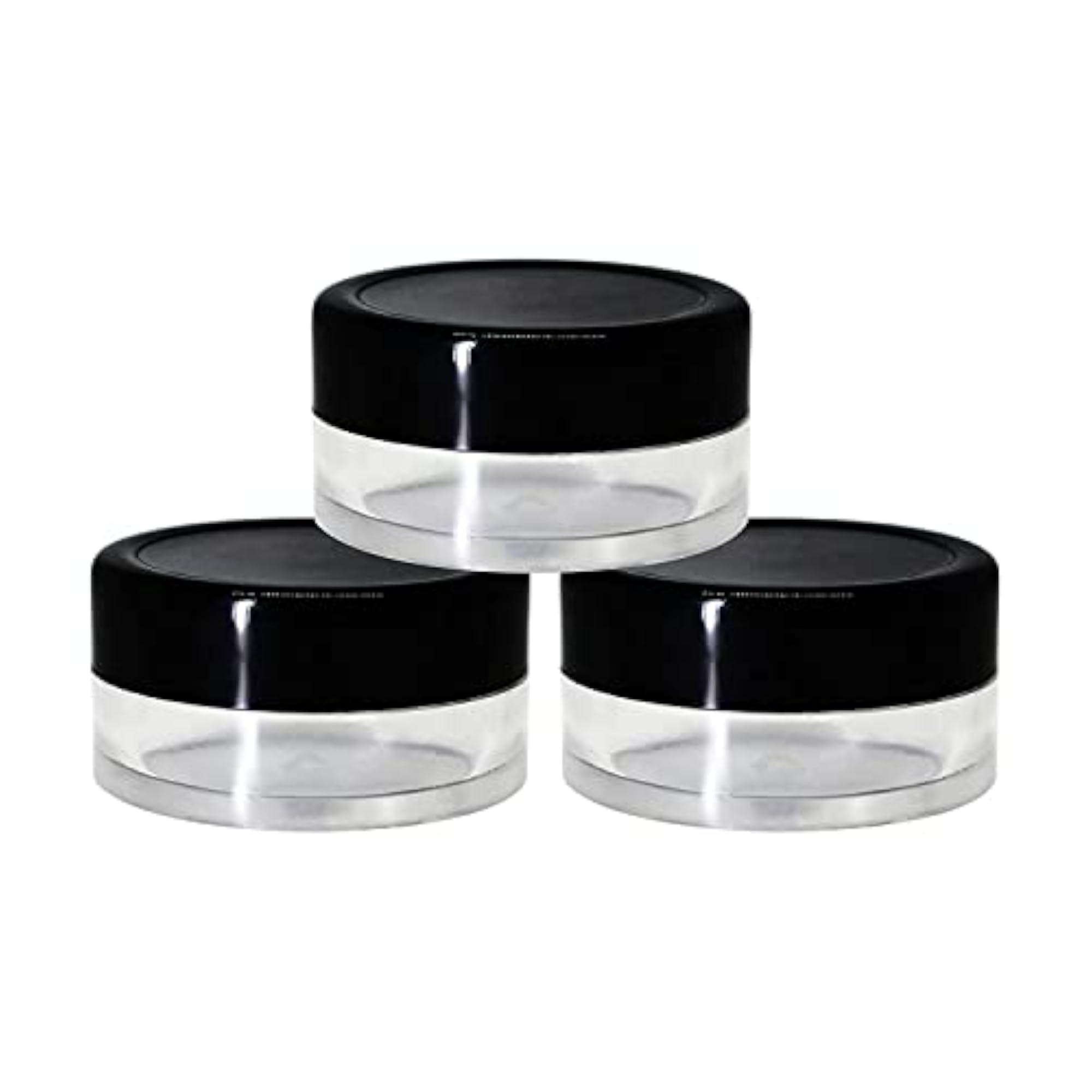 8g Clear Acrylic SAN Cosmetic Jars with Black Lid, Pack of 3