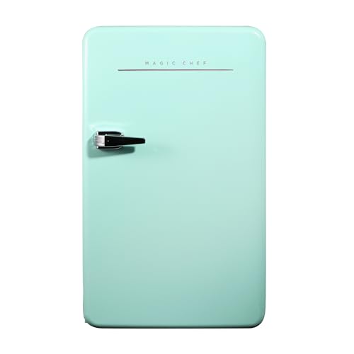 Magic Chef 17.5 in. 3.2 cu.ft. Retro Mini Refrigerator in Mint Green, without Freezer