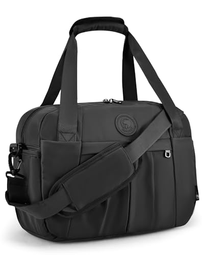 Nixjoro 40x30x15cm Personal Item Bag Christmas Gift for Women Men Travel Airline Approved Duffle Bag 16x12x6 inch Carry on Duffel Bag with Wet Pocket,Black