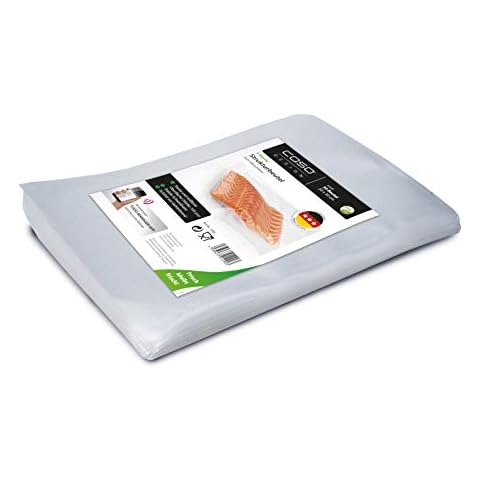 CASO 50 Structured Vacuum Seal Bags for All Bars, Vacuum Seals, & Foil Welding Machines, BPA-Free, Strong & Tear-Resistant Approx. 105 µm, Stable Weld, Suitable for Sous Vide Cover