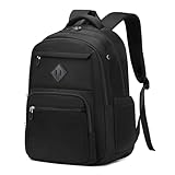 School Backpack for Girls, Lightweight Kids Bookbag for Boys Classic College Backpack for Teen Men Women with Luggage Strap, Age 8-18 Years Old, Black
